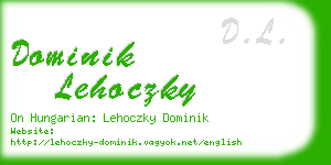 dominik lehoczky business card